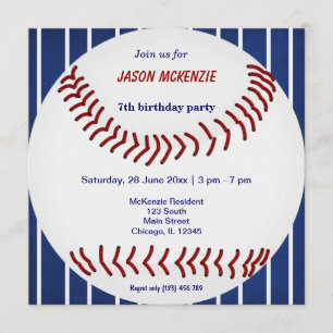 Baseball Birthday Invitation