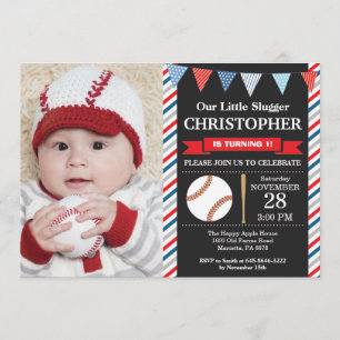 Baseball Birthday Invitation 1st Birthday Party