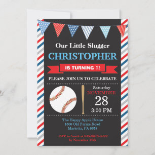 Baseball Birthday Invitation 1st Birthday Party