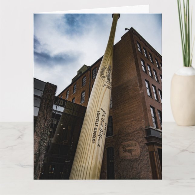 BASEBALL BIRTHDAY LOUSIVILLE GREETING CARD (Front)