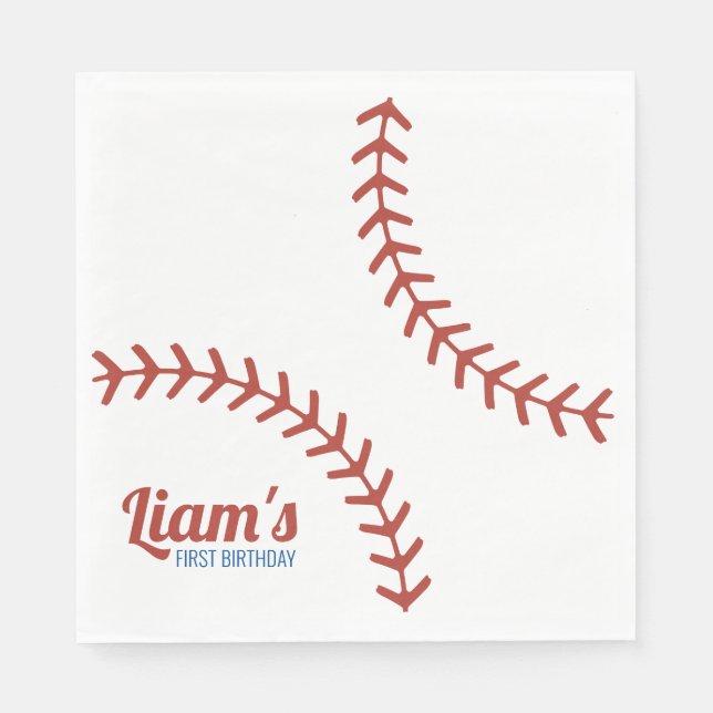 Baseball Birthday Napkins (Front)