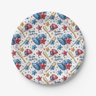Baseball Birthday Paper Plates Party Tableware Boy