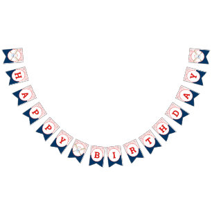 Baseball Birthday Party  Bunting Flags