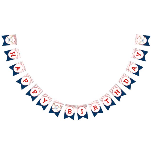 Baseball Birthday Party Bunting Flags  (All)