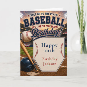 Baseball Birthday Party Card