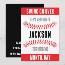 Baseball Birthday Party Custom Name Time Location