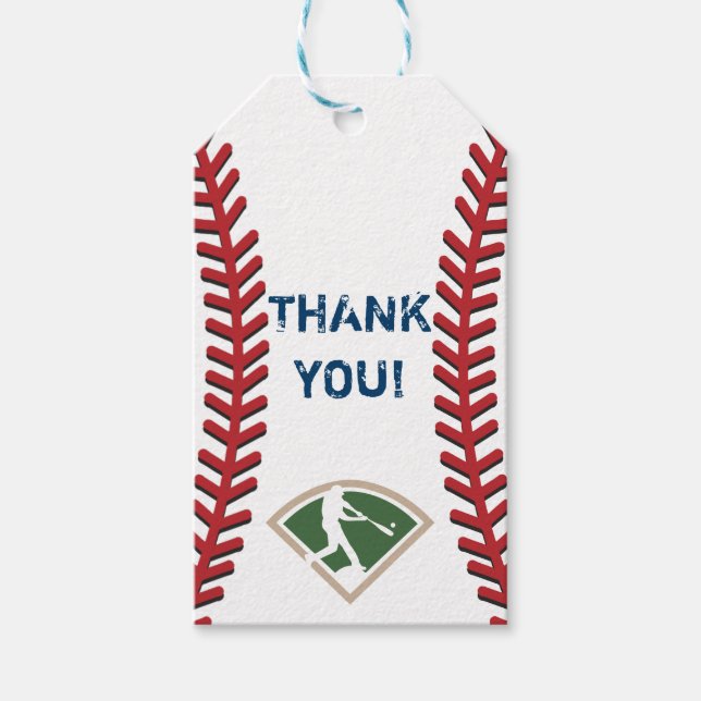 Baseball Birthday Party Favour Tags (Front)