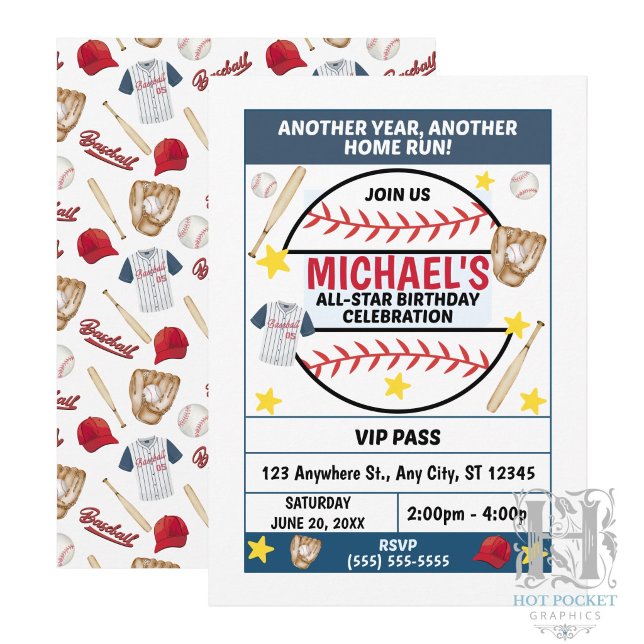 Baseball Birthday Party Invitation (Creator Uploaded)