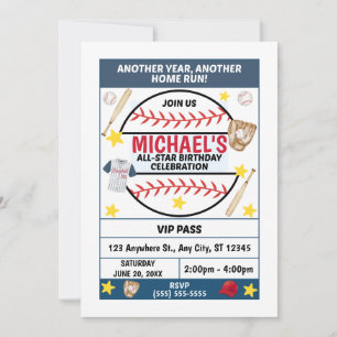 Baseball Birthday Party Invitation