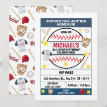 Baseball Birthday Party Invitation