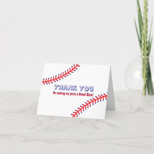 Baseball Birthday Party Thank You Cards