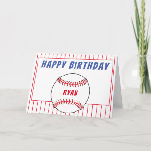 Baseball Birthday Personalized Kids Card