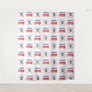 Baseball Birthday Step and Repeat Photo Backdrop Tapestry