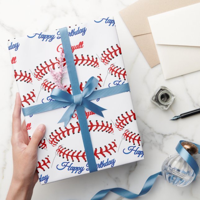 Baseball Birthday  Wrapping Paper (Gifting)