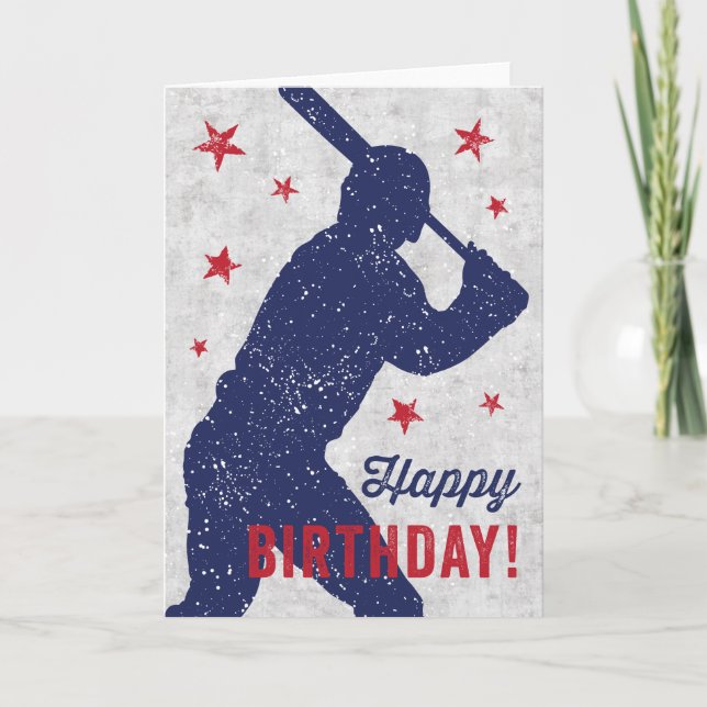 Baseball Bonne carte d'anniversaire avec garçon en (Devant)
