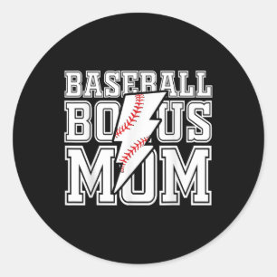 Baseball Bonus Mom Mothers Day Womens Classic Round Sticker