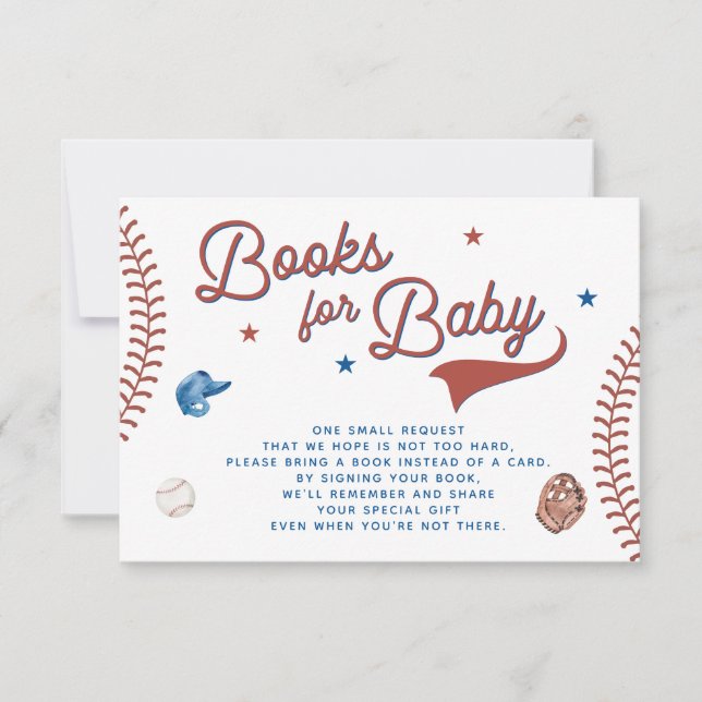 Baseball Book for Baby Card, Baseball Baby Shower  Invitation (Front)