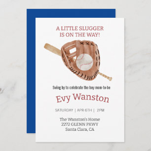 Baseball boy baby shower invitation