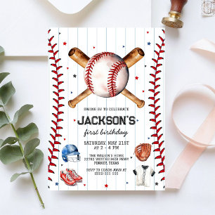 Baseball Boy Birthday Party Invitation