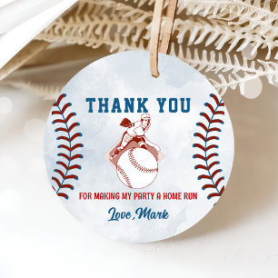 Baseball Boy Birthday Thank You Favour Tags 