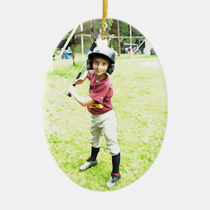 Baseball Boy Ceramic Ornament