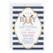 Baseball Boy Modern Navy Blue Stripes Baby Shower