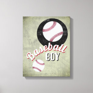 baseball boy sports quote distressed background  canvas print