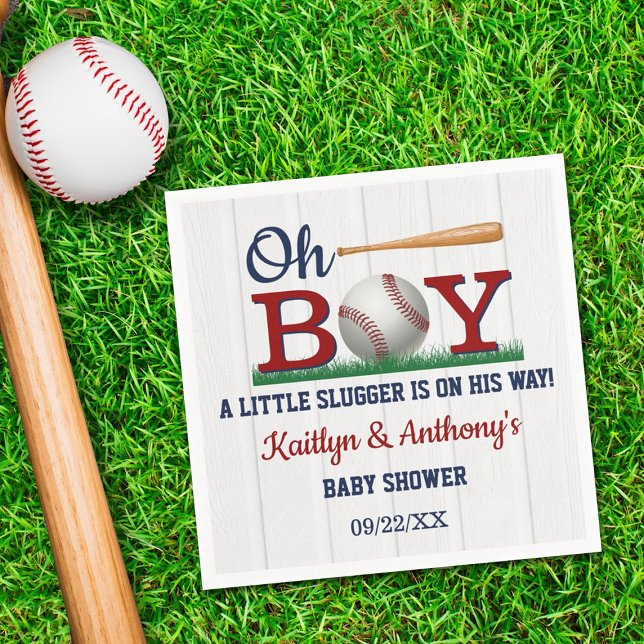 Baseball Boys Baby Shower Napkin (Creator Uploaded)