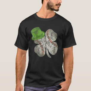 Baseball Boys St Patricks Day Shamrock Irish Men W T-Shirt