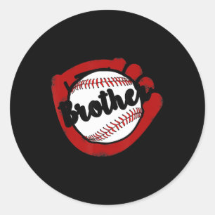 Baseball Brother  for Baseball Softball Mom Classic Round Sticker