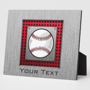 Baseball; Brushed Aluminum look Plaque