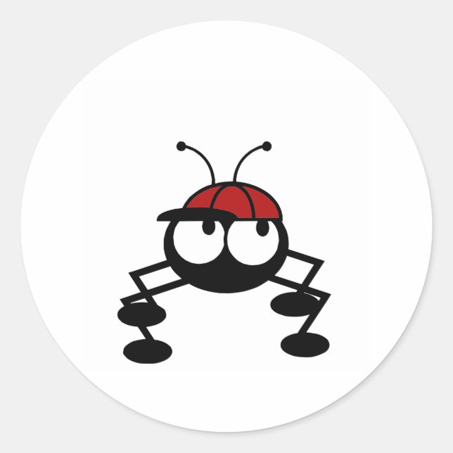 Baseball Bug Classic Round Sticker (Front)