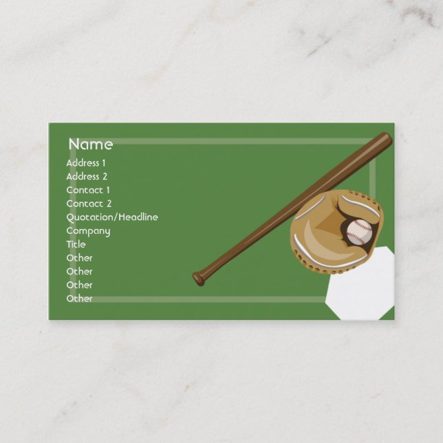 Baseball - Business Card (Front)