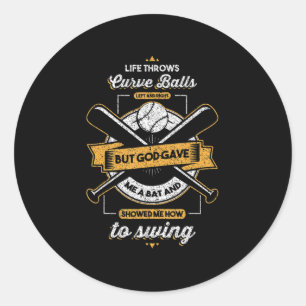 Baseball But God Gave Christian Gift Classic Round Sticker