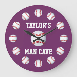 Baseball Byzantium Top Monochromatic Large Clock