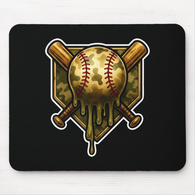 Baseball Camo Drip Ice Cream Youth Boys Srts  Mouse Pad (Front)