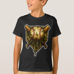 Baseball Camo Drip Ice Cream Youth Boys Srts  T-Shirt