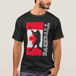 Baseball Canadian Patriotic Flag T-Shirt