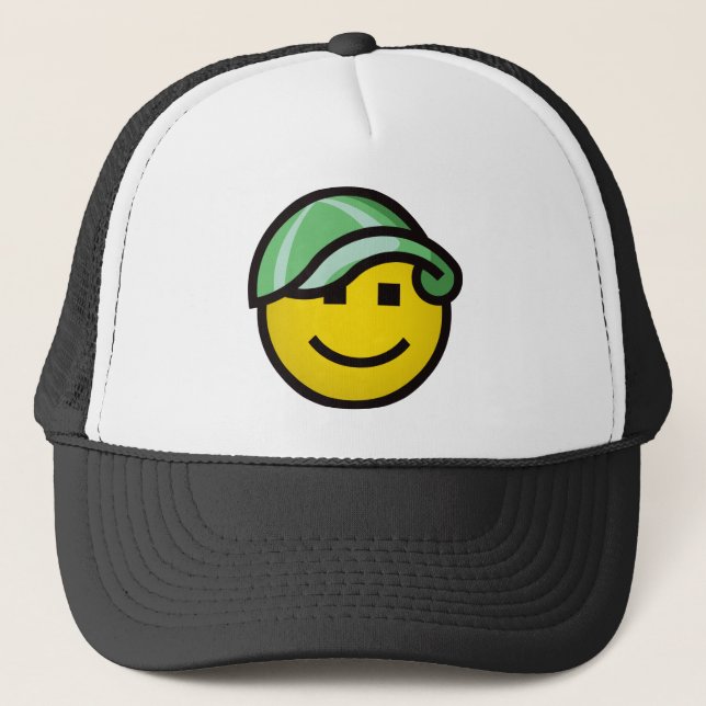 Baseball Cap Smilie - Green (Front)