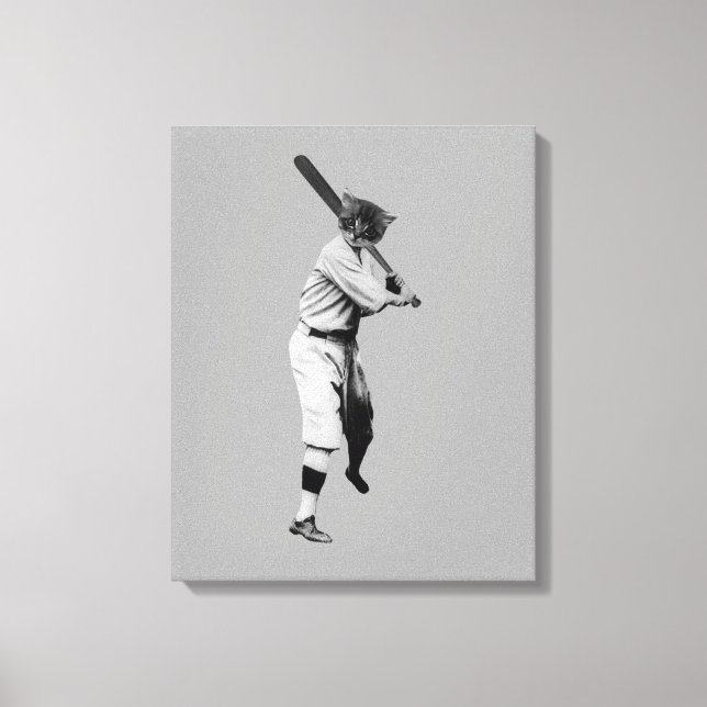 Baseball Cat Canvas Print (Front)