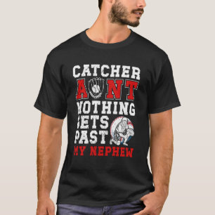 Baseball Catcher Aunt Proud Aunt Of A Baseball Cat T-Shirt