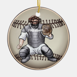 Baseball Catcher    Ceramic Ornament