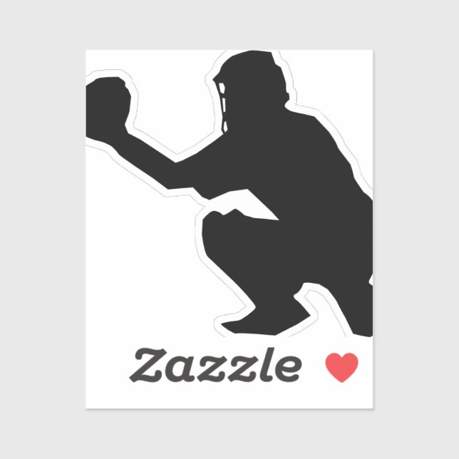 Baseball Catcher Custom Cut Sticker (Sheet)