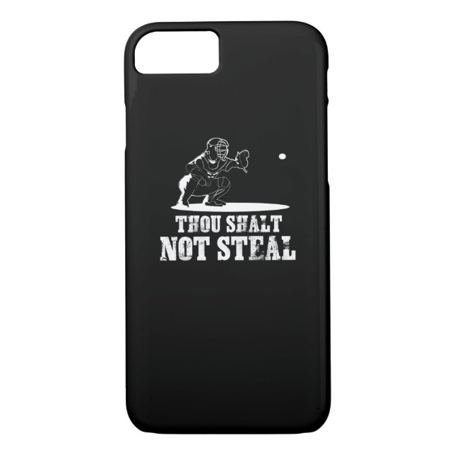 Baseball Catcher Joke - Thou Shalt Not Steal Case-Mate iPhone Case (Back)