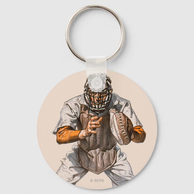 Baseball Catcher Keychain (Front)