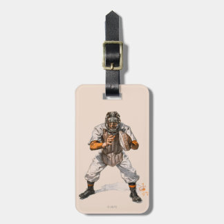 Baseball Catcher Luggage Tag
