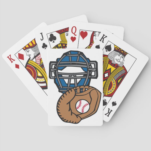Baseball Catcher Mask Glove Playing Cards (Back)