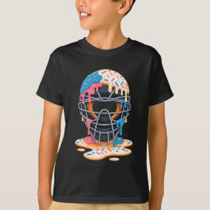 Baseball Catcher Mask Ice Cream Dripping Baseball  T-Shirt
