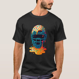 Baseball Catcher Mask Ice Cream Dripping Baseball T-Shirt