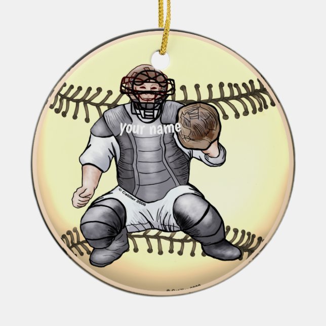 Baseball Catcher  ornament  (Front)